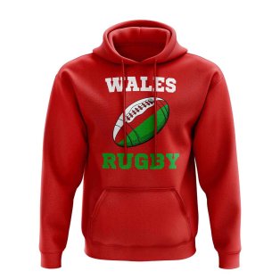 Wales Rugby Ball Hoody (Red)