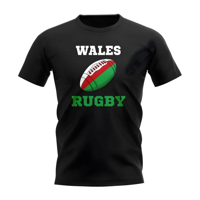 Wales Rugby Ball T-Shirt (Black)