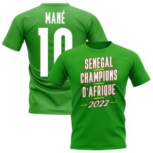Sadio Mane 2022 Senegal African Nations Winners Tee (Green)
