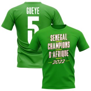 Idrissa Gueye 2022 Senegal African Nations Winners Tee (Green)