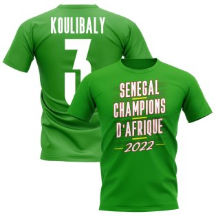 Kalidou Koulibaly 2022 Senegal African Nations Winners Tee (Green)
