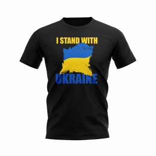 I Stand WIth Ukraine MAP T-Shirt (Black)