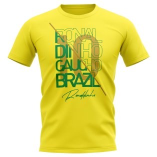 Ronaldinho Brazil Graphic Signature T-Shirt (Yellow)