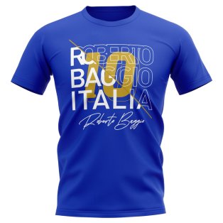 Roberto Baggio Italy Graphic Signature T-Shirt (Blue)