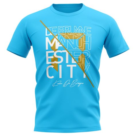 Kevin De Bruyne Man City Graphic Signature T-Shirt (Sky Blue)