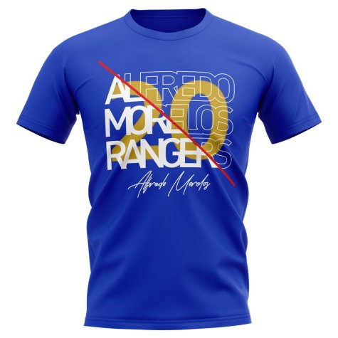 Alfredo Morelos Rangers Graphic Signature T-Shirt (Blue)