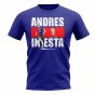 Andres Iniesta Player Collage T-Shirt (Blue)