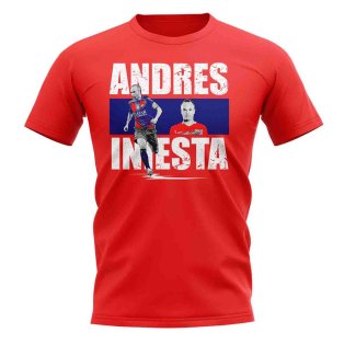 Andres Iniesta Player Collage T-Shirt (Red)