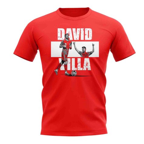 David Villa Player Collage T-Shirt (Red)