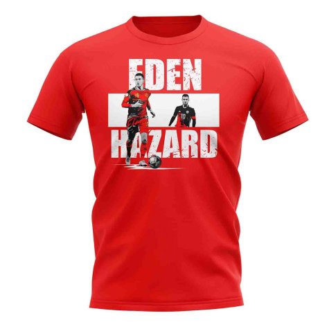 Eden Hazard Player Collage T-Shirt (Red)