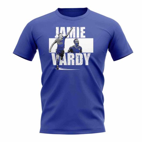 Jamie Vardy Player Collage T-Shirt (Blue)