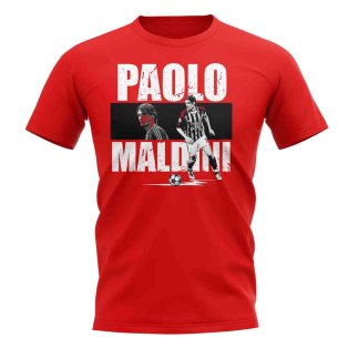 Paolo Maldini Player Collage T-Shirt (Red)