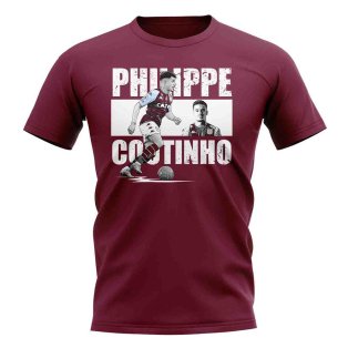Philippe Coutinho Player Collage T-Shirt (Maroon)