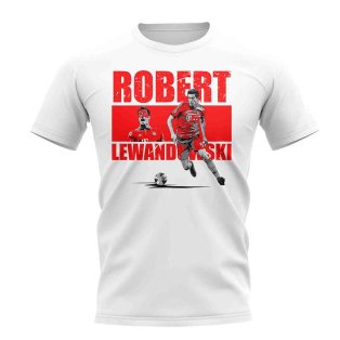 Robert Lewandowski Player Collage T-Shirt (White)