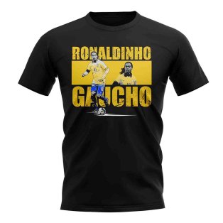 Ronaldinho Player Collage T-Shirt (Black)