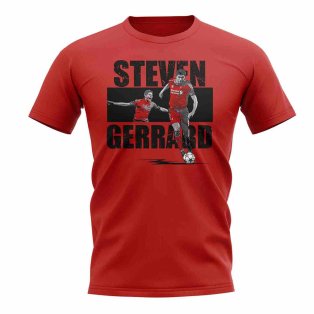 Steven Gerrard Player Collage T-Shirt (Red)