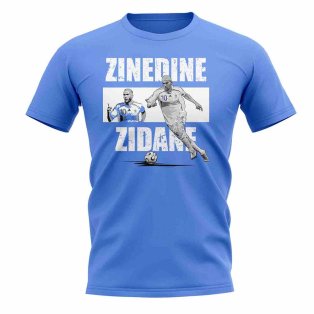 Zinedine Zidane Player Collage T-Shirt (Sky Blue)