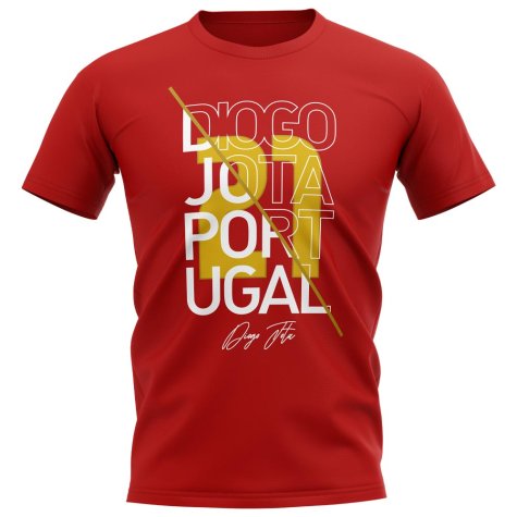 Diogo Jota Portugal Graphic Signature T-Shirt (Red)