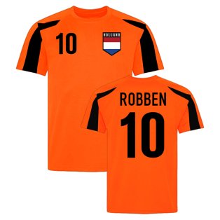 Holland Sports Training Jersey (Orange-Black) (Robben 10)