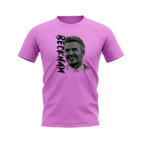 David Beckham England Image Football T-Shirt (Pink)