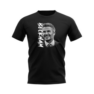 David Beckham England Image Football T-Shirt (Black)