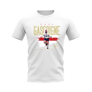 Paul Gascoigne England Football Celebration T-Shirt (White)