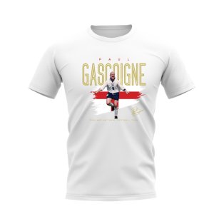 Paul Gascoigne England Football Celebration T-Shirt (White)