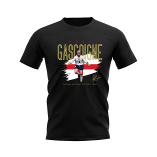 Paul Gascoigne England Football Celebration T-Shirt (Black)