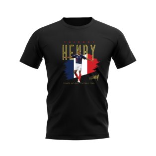 Thierry Henry France Football Celebration T-Shirt (Black)