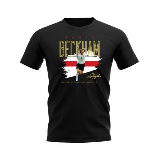David Beckham England Football Celebration T-Shirt (Black)