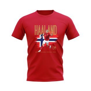 Erling Haaland Norway Football Celebration T-Shirt (Red)
