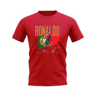 Cristiano Ronaldo Portugal Football Celebration T-Shirt (Red)