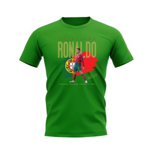 Cristiano Ronaldo Portugal Football Celebration T-Shirt (Green)