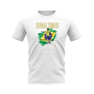 Ronaldinho Brazil Image T-Shirt (White)
