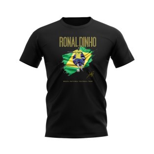 Ronaldinho Brazil Image T-Shirt (Black)