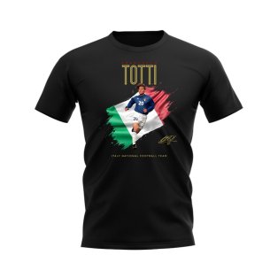 Francesco Totti Italy Image T-Shirt (Black)