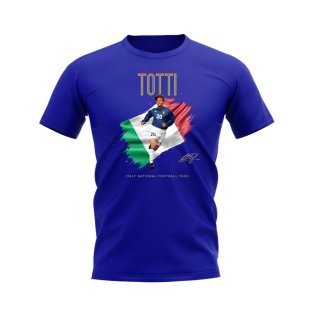 Francesco Totti Italy Image T-Shirt (Blue)
