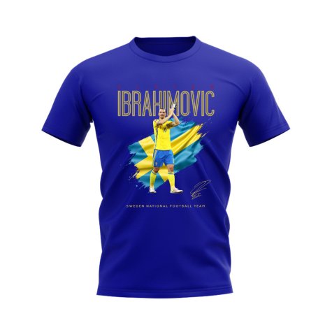 Zlatan Ibrahimovic Sweden Image T-Shirt (Blue)
