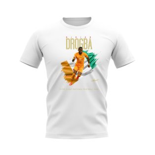 Didier Drogba Ivory Coast Image Football Shirt (White)