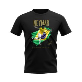 Neymar Brazil Celebration T-Shirt (Black)