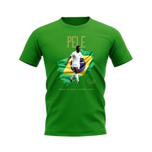 Pele Brazil Image T-Shirt (Green)