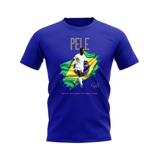 Pele Brazil Image T-Shirt (Blue)