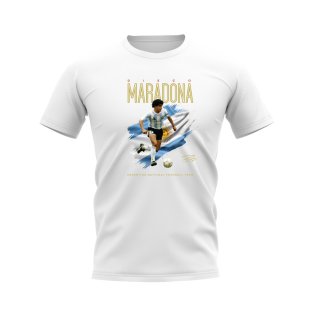 Diego Maradona Argentina Image T-Shirt (White)