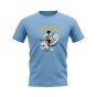 Diego Maradona Argentina Image T-Shirt (Sky Blue)