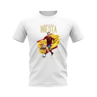 Andres Iniesta Spain Image T-Shirt (White)