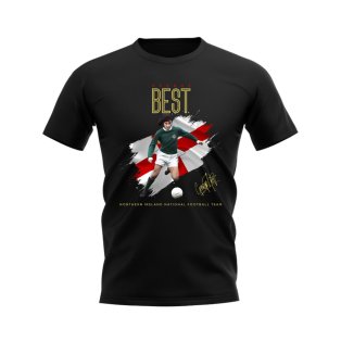George Best Northern Ireland Image T-Shirt (Black)