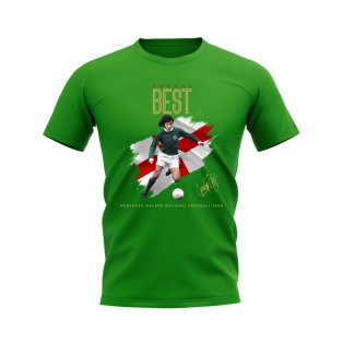 George Best Northern Ireland Image T-Shirt (Green)