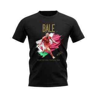 Gareth Bale Wales Celebration T-Shirt (Black)