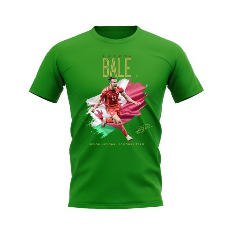 Gareth Bale Wales Celebration T-Shirt (Green)