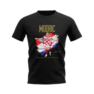 Luka Modric Croatia Celebration T-Shirt (Black)